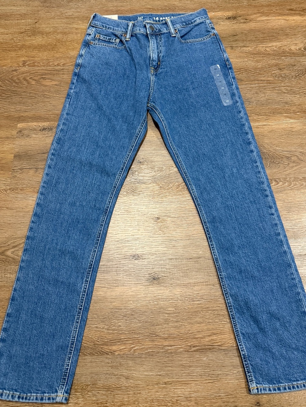 GAP Kids Boys Size 14 Easy Taper Jeans NWT Blue Denim Adjustable Waist